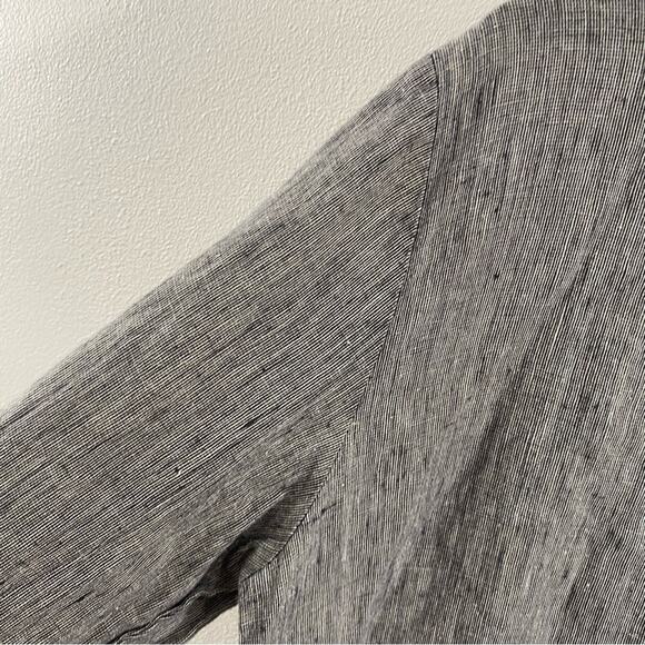 Flax Linen Jacket Gray Button Front Boxy Lagenlook Oversized Artisanal Small - Picture 12 of 13